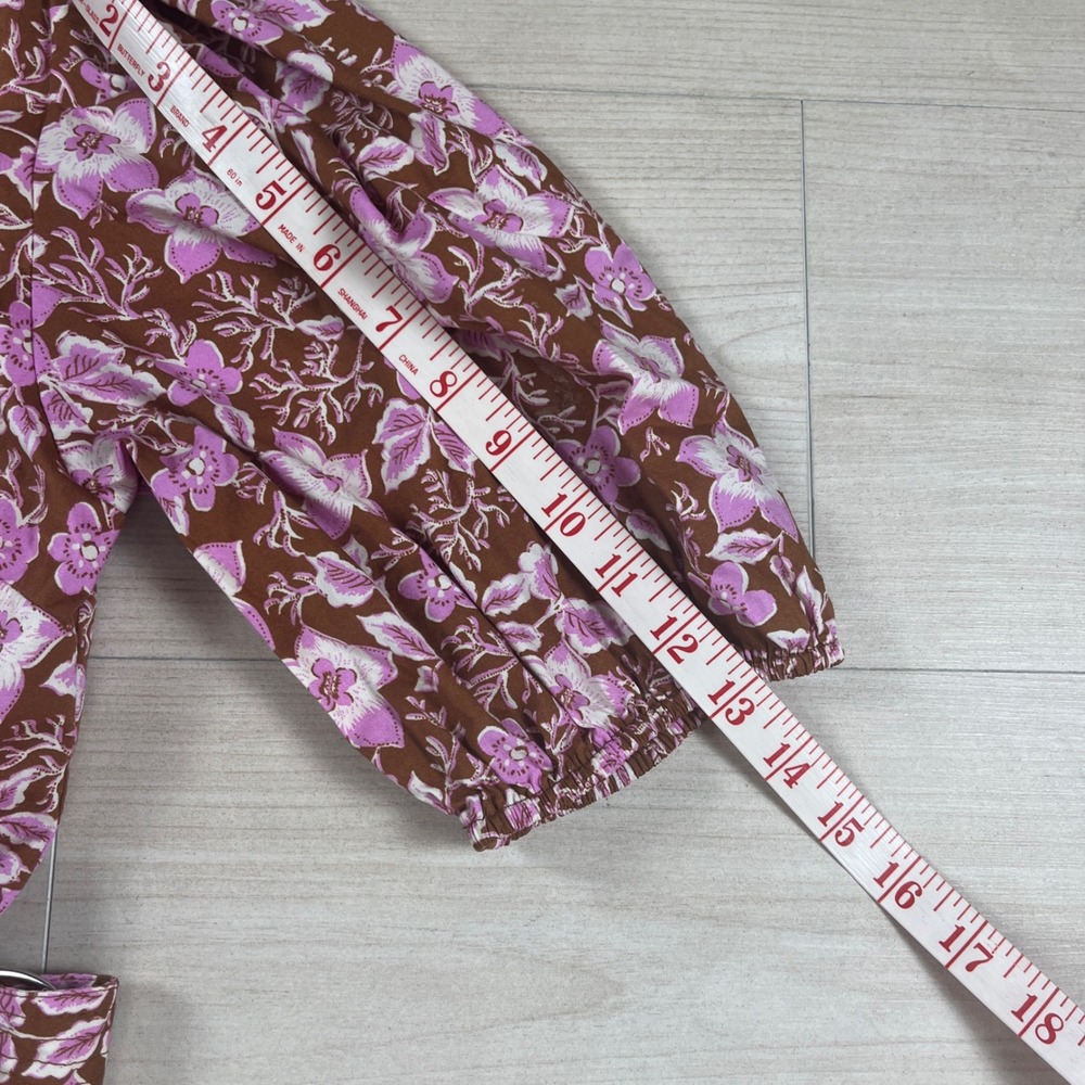 Jason Wu Floral One Shoulder Mini Dress Brown Pink Sz XS - Picture 4 of 8